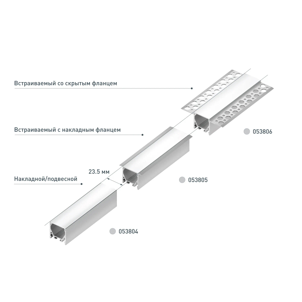 Профиль LINIA25-F-2000 ANOD  (Arlight, Алюминий) 053805
