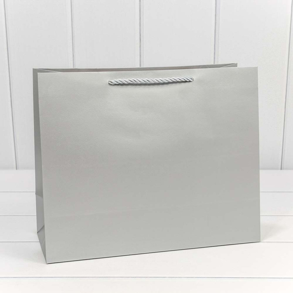 Пакет подарочный 32х26х13см "Фактура" (Серебряный)