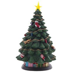 GAEM Фигур декор в стекл шаре "Елка и Снеговик" (подсв,муз, вьюга, AAх3 н/п), D 10 см, L19,5 W19,5 H35 см