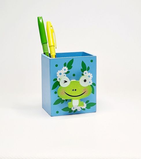 Подставка для ручек из дерева, замок