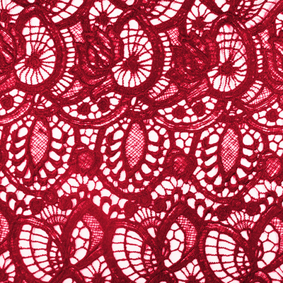 Кружевное полотно, 231 гр/м2, 115 см, красный