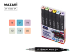 Набор маркеров для скетчинга двусторонние 6цв FANTASIA Pastel colors (Mazari)