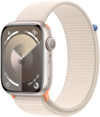 Apple Watch Series 9, 41 мм, Умные часы Корпус из алюминия цвета Сияющая звезда, Sport Loop Сияющая звезда (MR8V3)