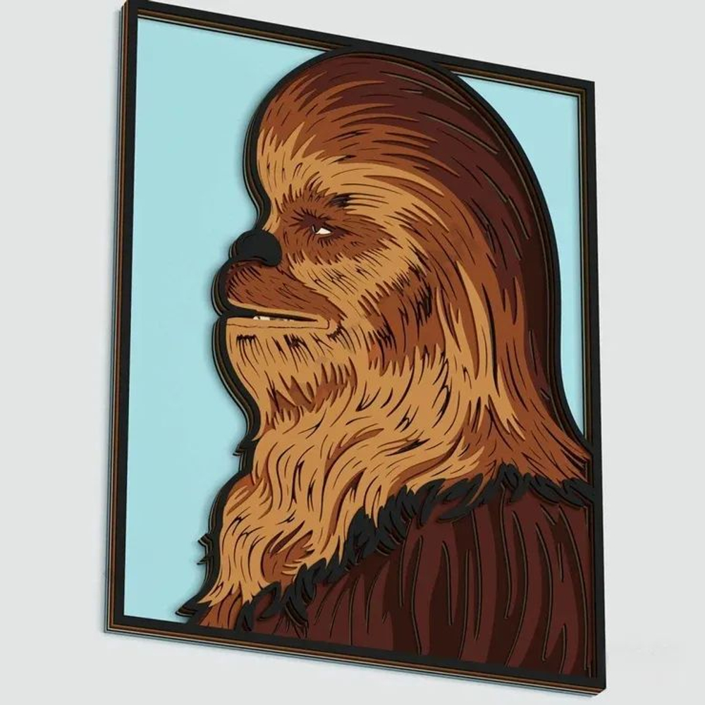 3D Картина по номерам из дерева Чубакка, 38x50 см