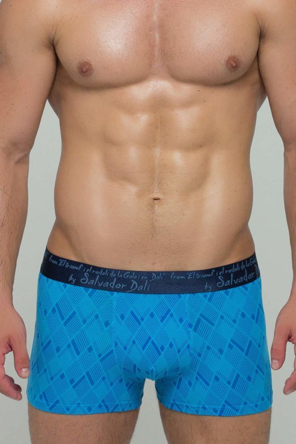 Мужские трусы-боксеры с узором диагональный ромб (Размер: M) (Цвет: зеленый)