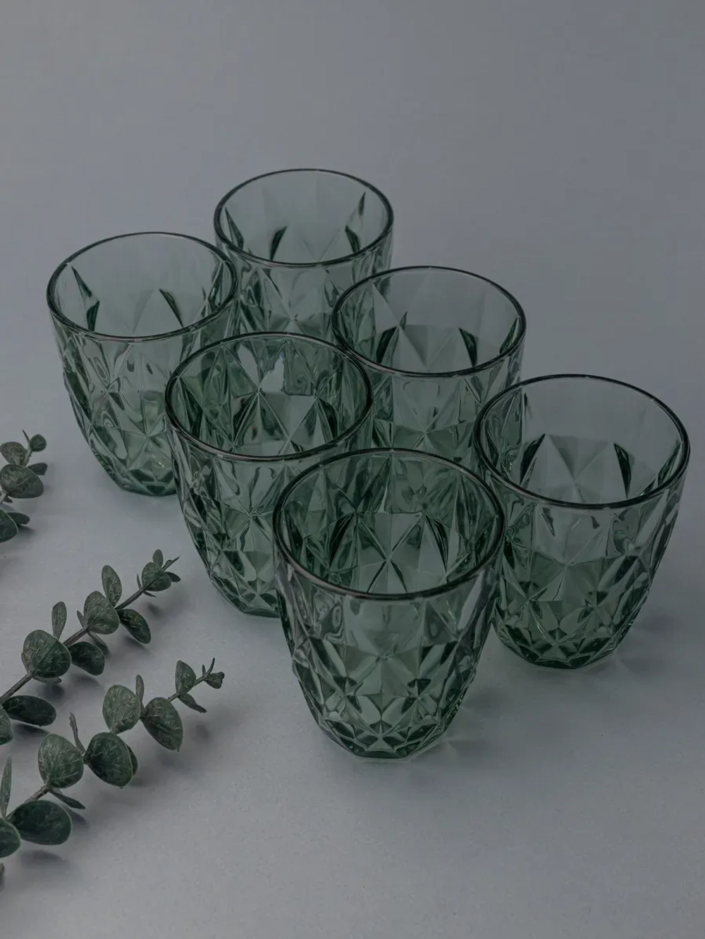 Набор стакан-тумблер для виски, 260 мл. 6 шт. Зеленые