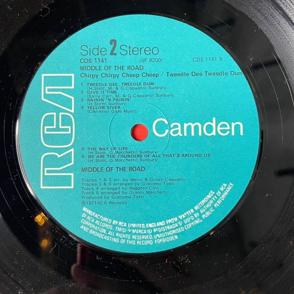 Винтажная виниловая пластинка LP Middle Of The Road Chirpy Chirpy Cheep Cheep Tweedle Dee, Tweedle Dum And Other Great Hits (UK 1972)
