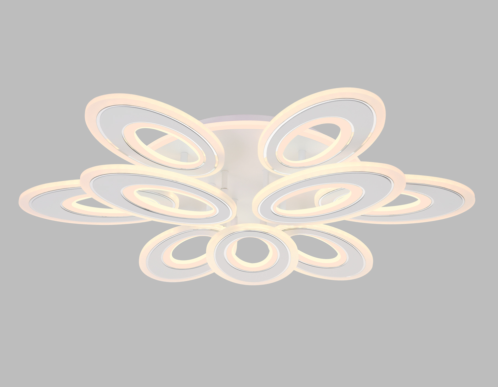 Светильник светодиодный потолочный с пультом FA8933/6+3 WH/CH белый/хром 255W 3000K-6400K 740*660*120 (ПДУ РАДИО 2.4G)