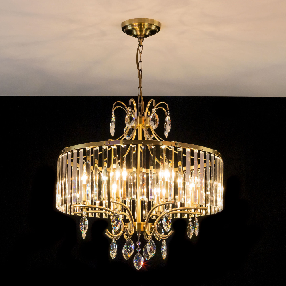 Citilux Инга CL335183 Люстра подвесная хрустальная Бронза