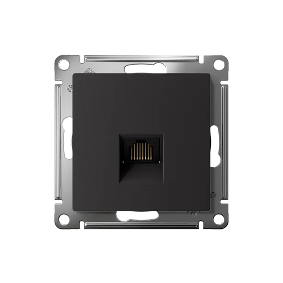 Розетка компьютерная 1-м AtlasDesign RJ45 кат.5E механизм карбон SE ATN001083