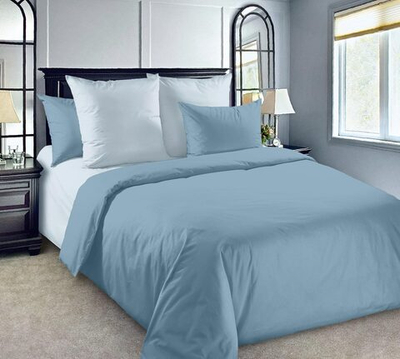 Постельное белье перкаль однотонное Евроразмер Голубая лагуна