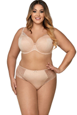 Бюстгальтер на косточках с шитыми жаккардовыми чашками (Размер: 90D) (Цвет: бежевый)