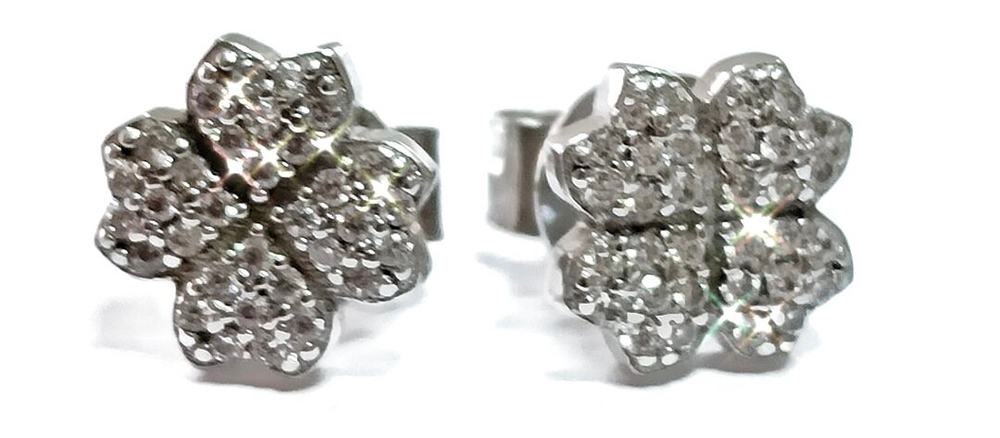 Ювелирные серьги-пусеты из серебра с подвесами,вставка фианиты