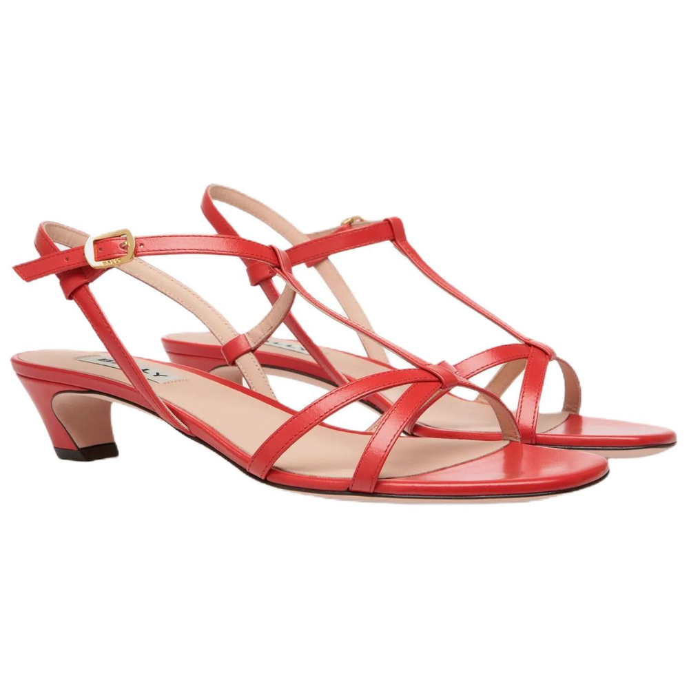 BALLY Sylt Leather One Strap Sandals Women"s Red