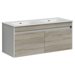 Тумба подвесная под раковину Sancos Smart дуб бардолино/белый, 1190х450х500