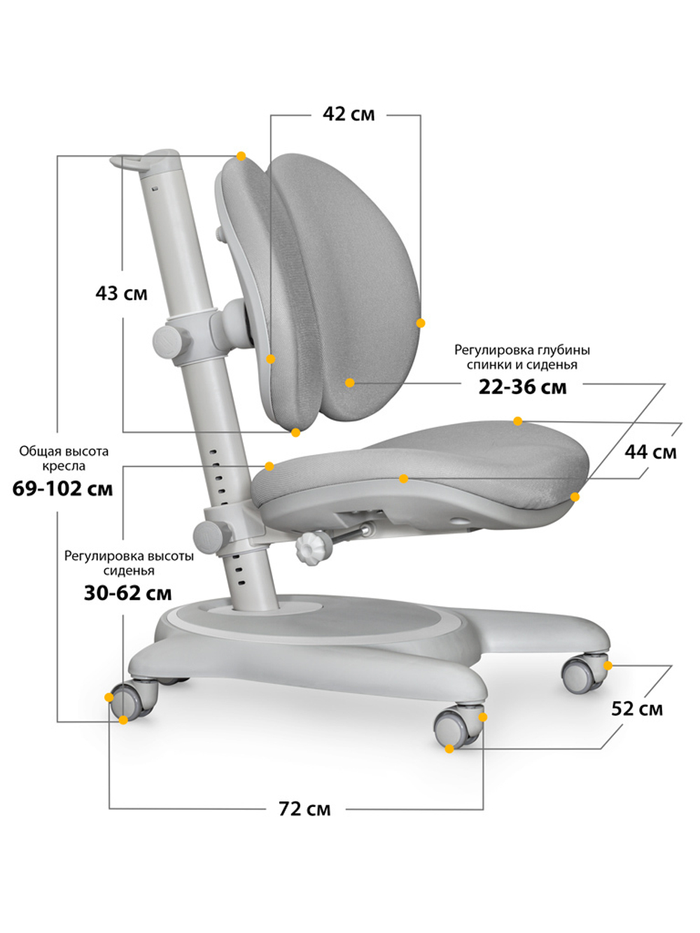 Детское кресло Mealux Ortoback Duo Grey (арт. Y-510 G)