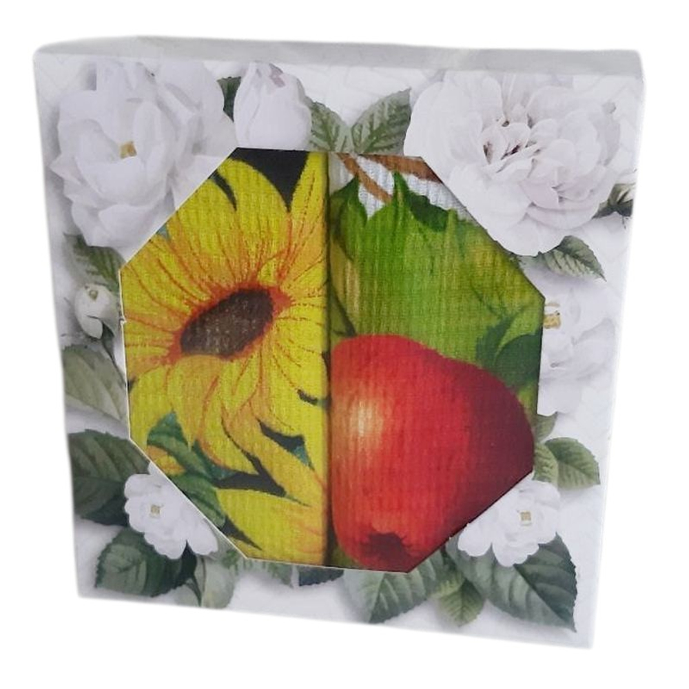 Набор из 2-х вафельных полотенец в подарочной упаковке, 100% хлопок, Россия.