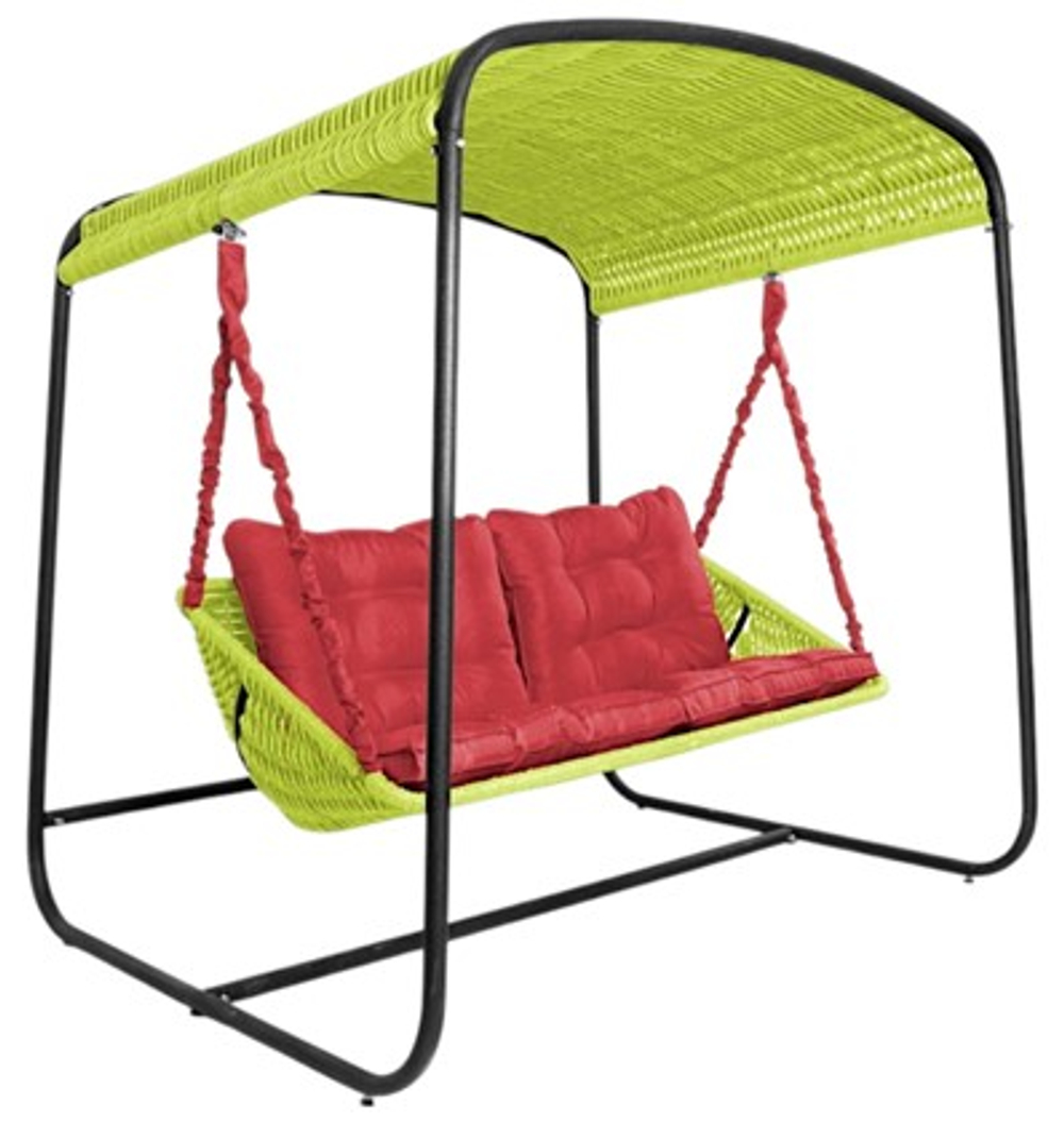Качели DeckWOOD Sky Bed Lite (светло-зеленый, подушка красная)