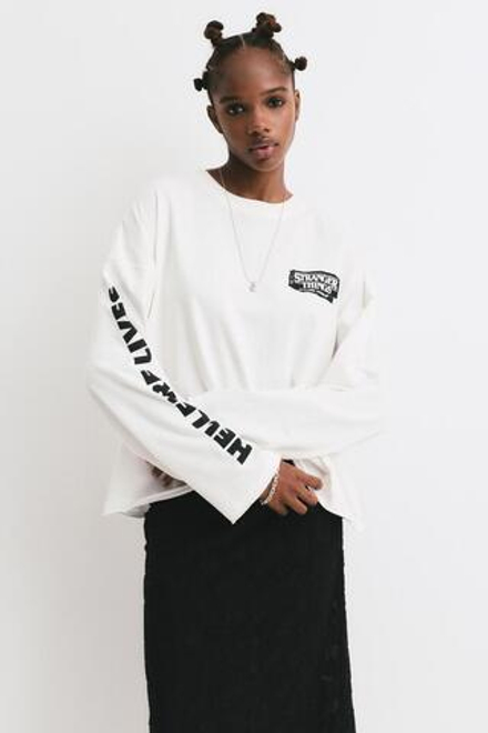 PULL&BEAR Футболка с длинными рукавами "Stranger Things ", цвет льда