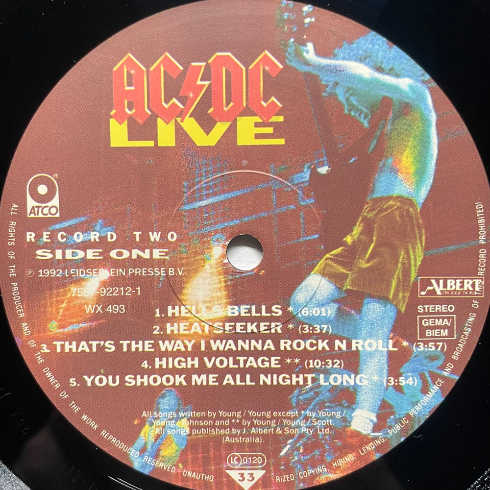 AC/DC ‎– Live 2LP (Европа 1992г.)