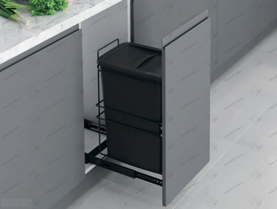 S-2591-A Мусорное ведро в базу 300 мм, Starax, 35 л, (263x475x525 мм), пластик, антрацит