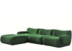 Трехместный компрессионный диван 4626, 290 см, темно-зеленый велюр