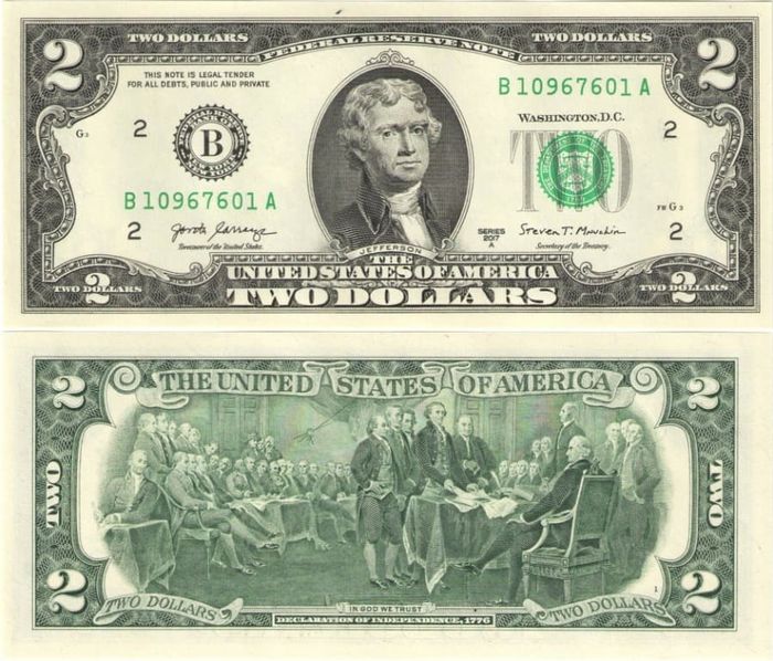 2 доллара 2017 США