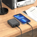 Портативное зарядное устройство (повербанк) Hoco J96 Strider, 5000mAh, 1xUSB, 2A, Li-ion + USB-A кабель USB-C, черный