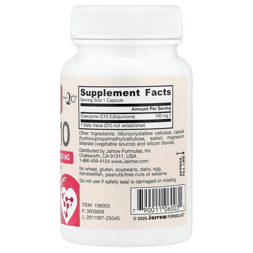 Jarrow Formulas, коэнзим Q10, 100 мг, 60 растительных капсул