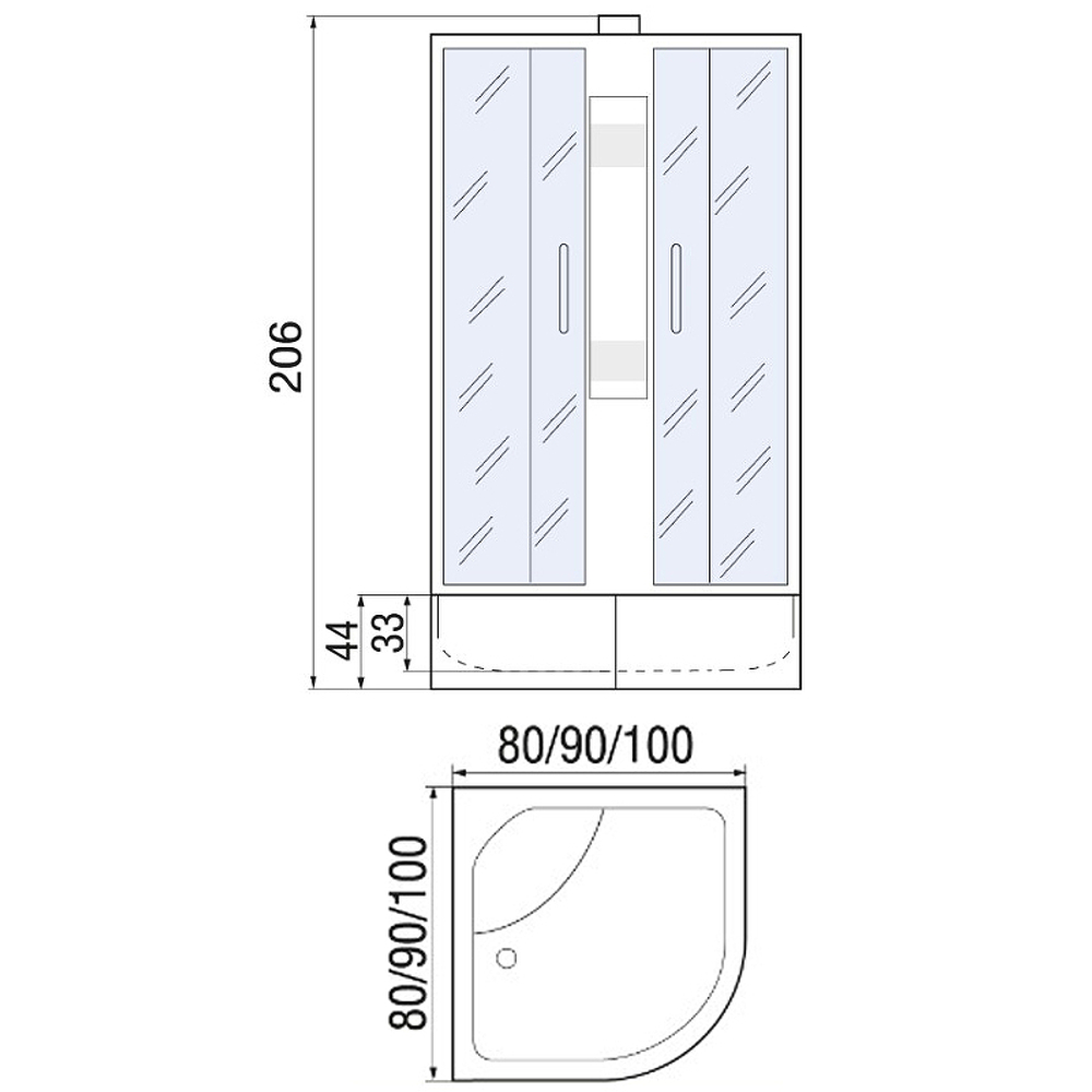 Душевая кабина River Nara 80x80 МТ Б/К 10000000837 с поддоном