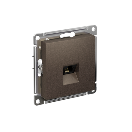 Розетка телефонная 1-м СП AtlasDesign RJ11 механизм мокко SE ATN000681