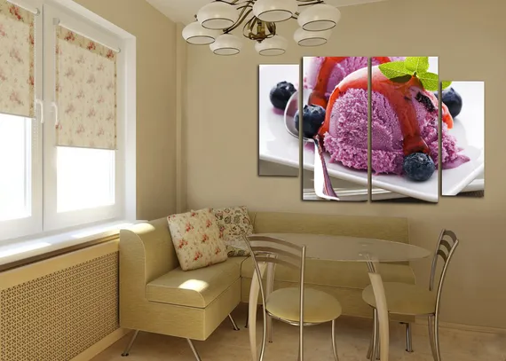 Модульная картина"Черничное мороженое"