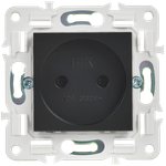 SKANDY Розетка без заземления с защитными шторками 10А SK-R01Bl черный IEK