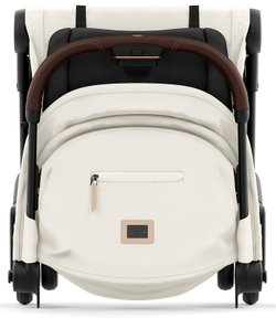 Коляска Cybex Coya Rosegold Frame Cloud G i-Size Moon Black Plus 2 в 1 Off White с дождевиком и бампером