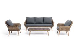 "Прованс" лаунж-зона плетеная из искусственного ротанга, цвет соломенный