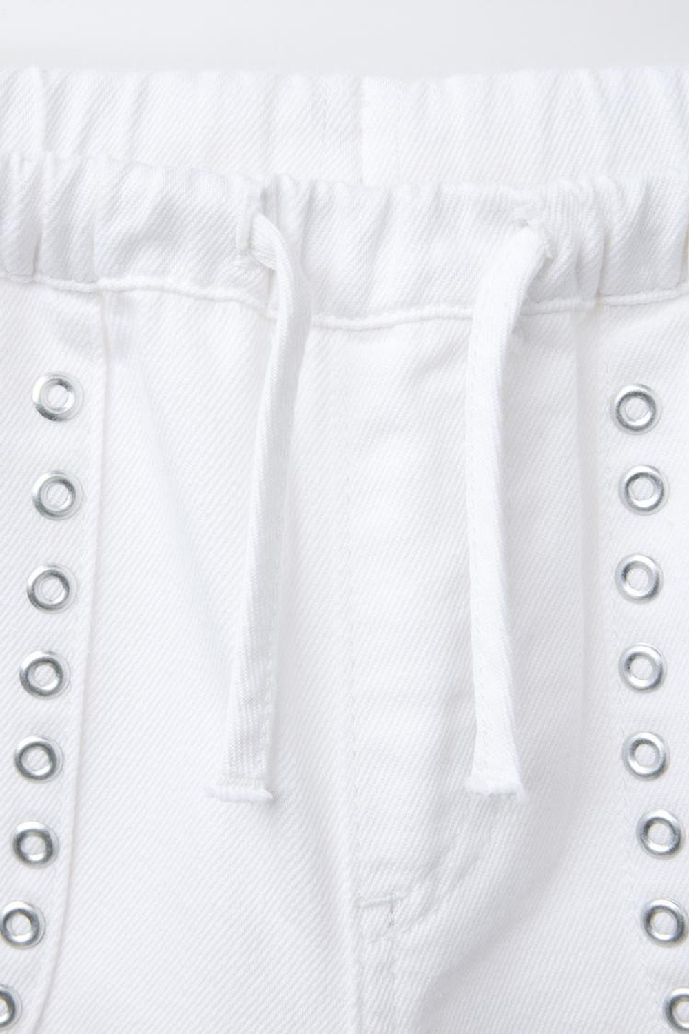 ZARA ДЖИНСЫ WIDE LEG С ЗАКЛЕПКАМИ, БЕЛЫЙ