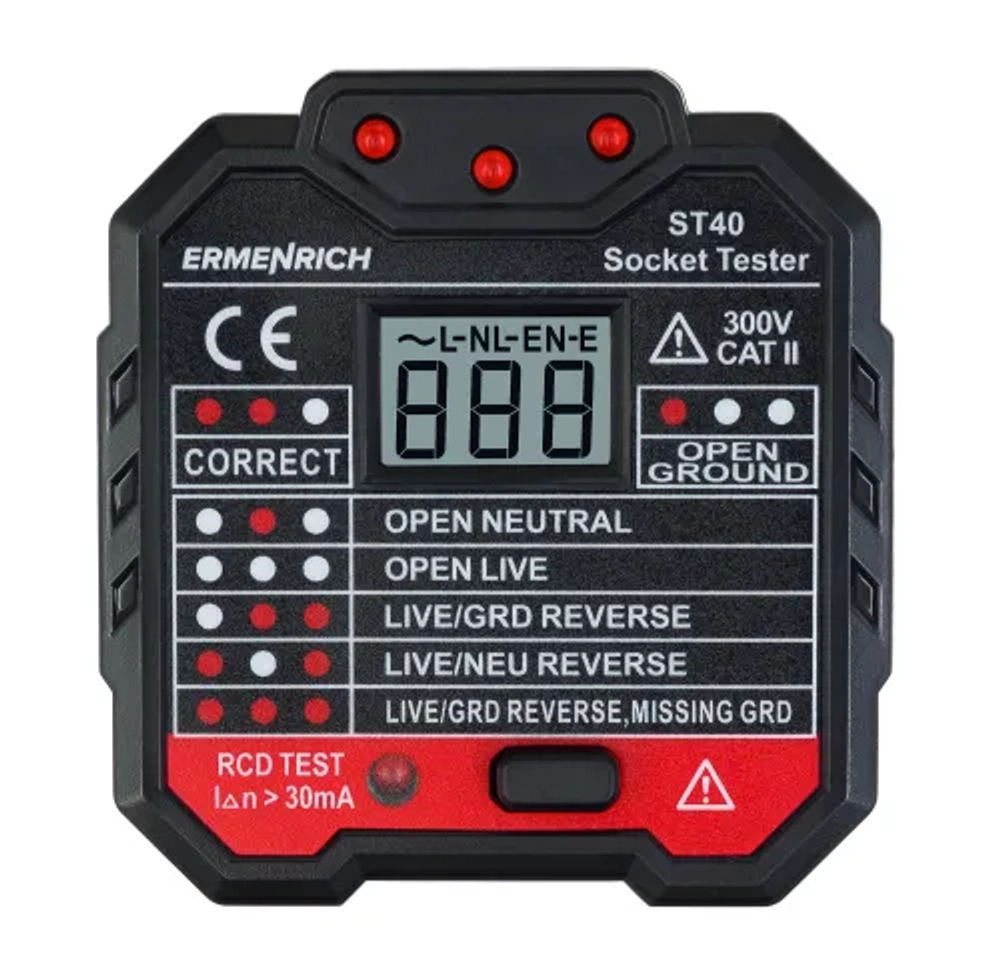 Тестер розеток Ermenrich Zing ST40