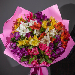 Букет Альстромерия S в ленте (11 веток)