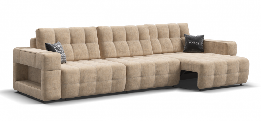 Диван BOSS.XO MAX Велюр Royal шампань / WOOD Snow