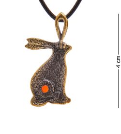 AM-3375 Подвеска «Заяц Расписной» (латунь, янтарь)