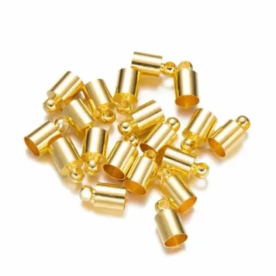 Колпачок обжимной для бижутерии, 6 мм, золото