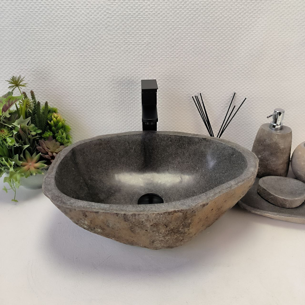 Раковина из речного камня RS-63321 (49*36*16) 0122