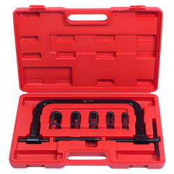 МАСТАК (103-10006C) Рассухариватель клапанов универсальный, струбцина, кейс, 7 предметов