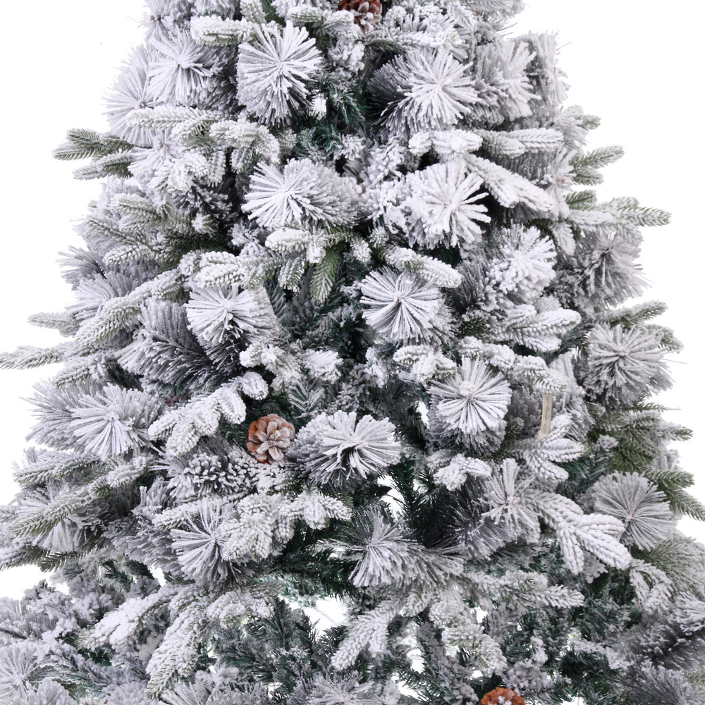 Ёлка «Снежная рапсодия» 150 см, ПВХ+Леска, шишки, белый иней (450 веток)