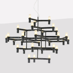 Pendant design lamp  Crown Major by Nemo (Black,  30 lampshades)