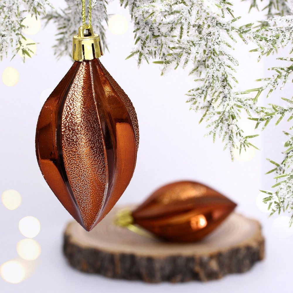 Ёлочные игрушки «Таинственное очарование» Капля 8 см (набор 2шт), шоколад