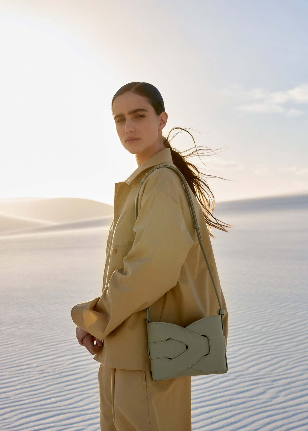 Сумка Polene NODDE EDITION SMOOTH OLIVE