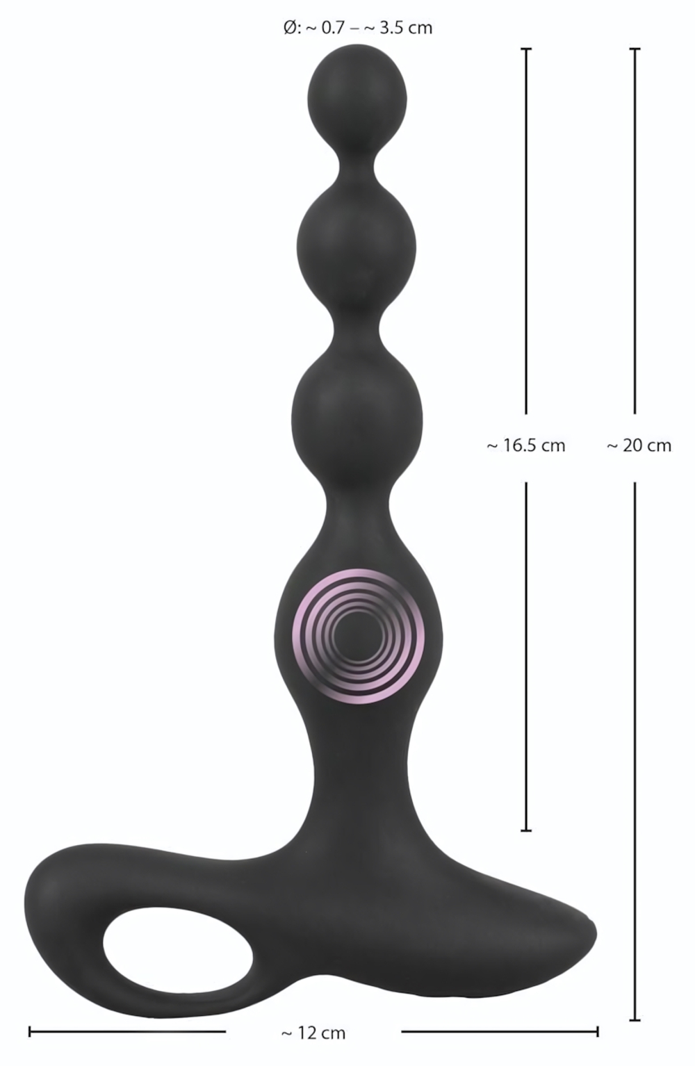 Черная анальная цепочка с вибрацией Rechargeable Anal Beads - 20 см. (Цвет: черный)
