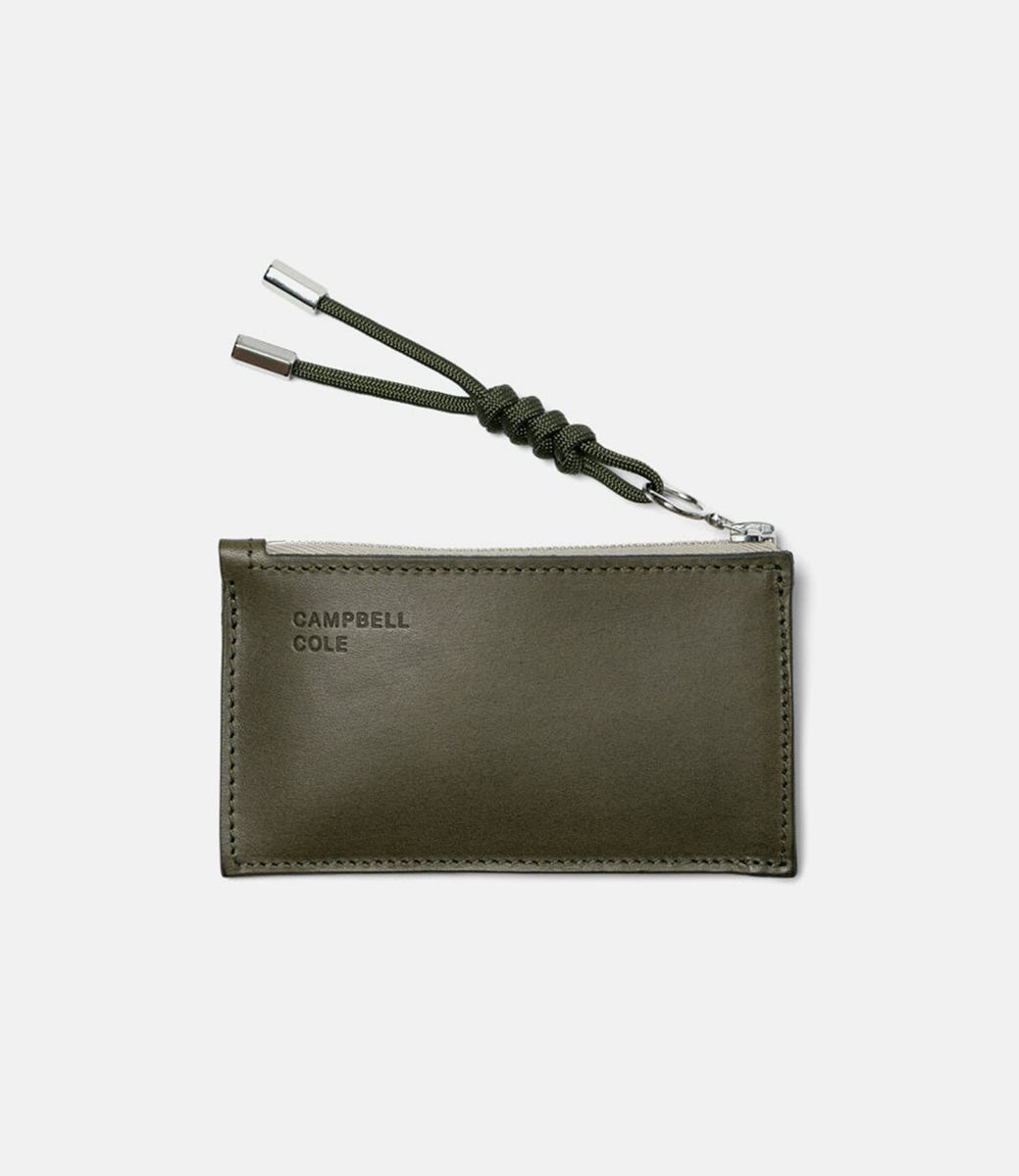 Campbell Cole Simple Coin Pouch with Puller Khaki — кошелёк из кожи