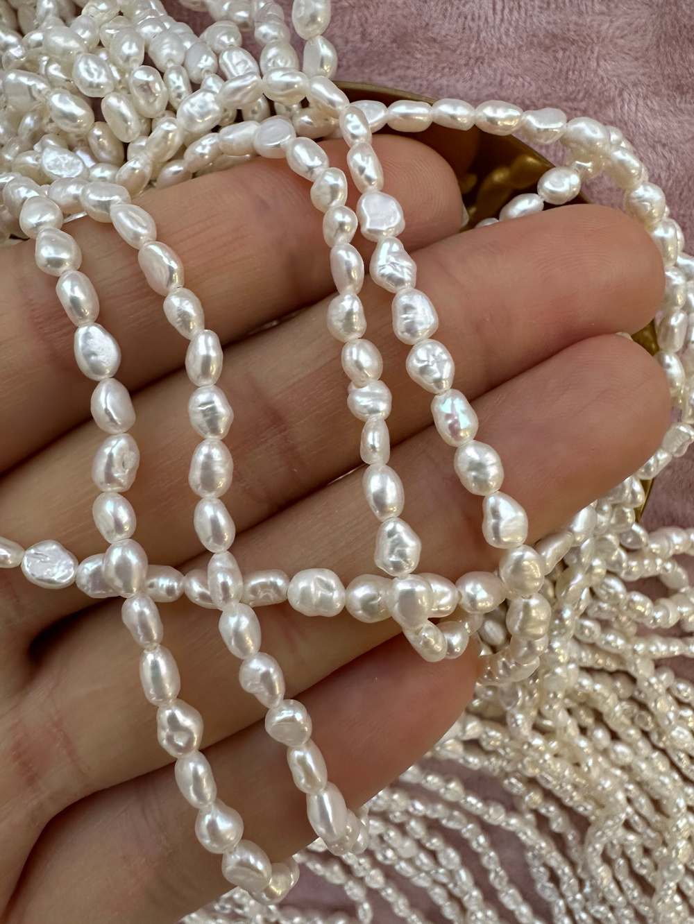 Жемчуг барочный 3,5-3,7мм, 5А